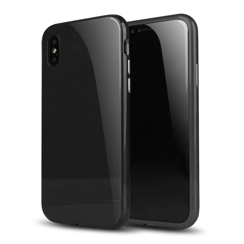 iPHONE X (Ten) Fully Protective Magnetic Absorption Technology Case With Free Tempered Glass (Black)
